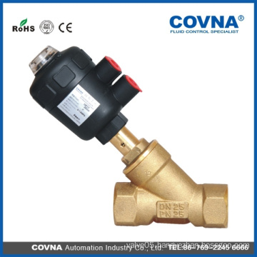 single or double acting brass pneumatic angle seat valve thread Y type pneumatic angle seat valve